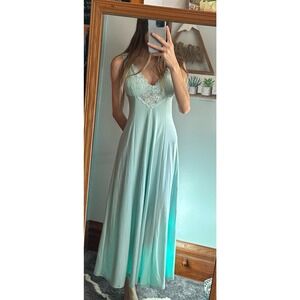 Soft Surroundings Long Blue Lace Lingerie Soft Maxi Dress
